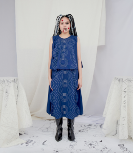 Ampalaya blouse and skirt